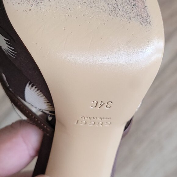 Gucci Floral Print Brown Platform Shoes Eur. 34C - Picture 14 of 16